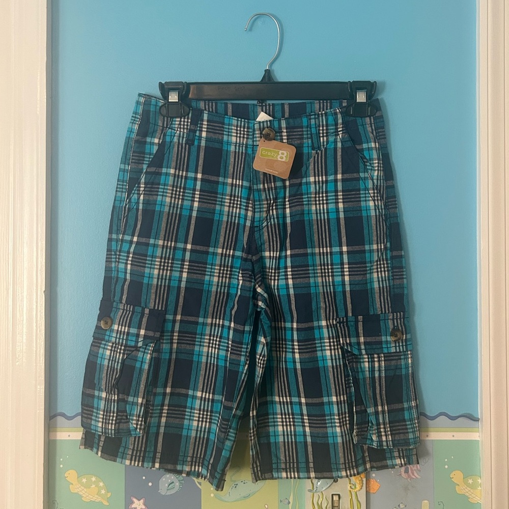 Crazy 8 Plaid Boys Shorts - New With Tags, Size Boys 10